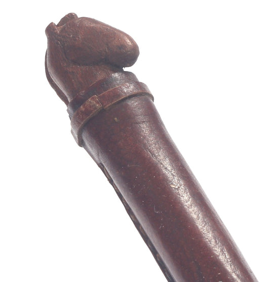 Vintage Horse Head Handled Leather Riding Crop or Whip