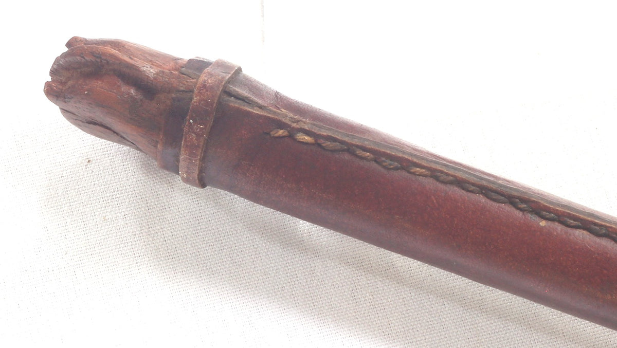 Vintage Horse Head Handled Leather Riding Crop or Whip