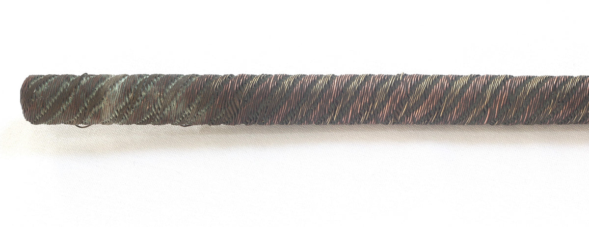 African Tribal Hide Whip or Sjambok or Litupa with Wire Decoration