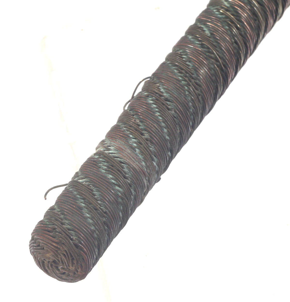 African Tribal Hide Whip or Sjambok or Litupa with Wire Decoration