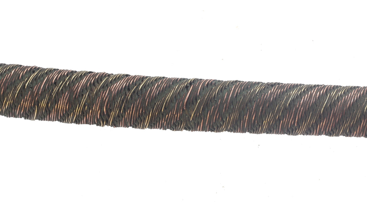 African Tribal Hide Whip or Sjambok or Litupa with Wire Decoration