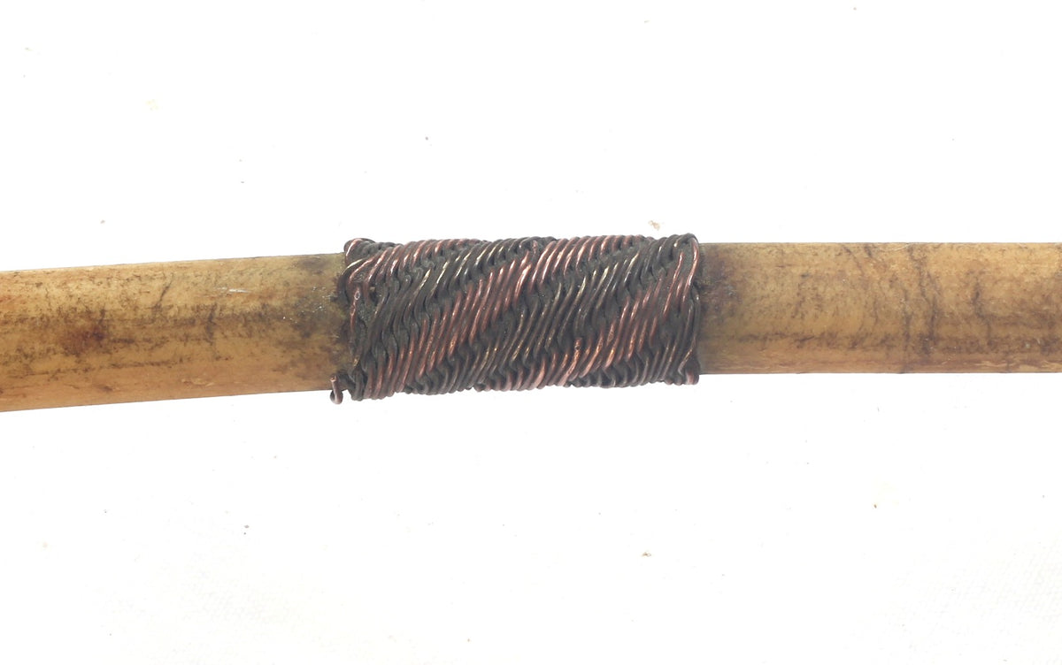 African Tribal Hide Whip or Sjambok or Litupa with Wire Decoration
