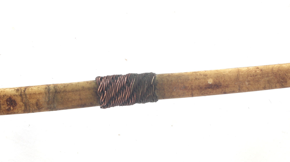 African Tribal Hide Whip or Sjambok or Litupa with Wire Decoration