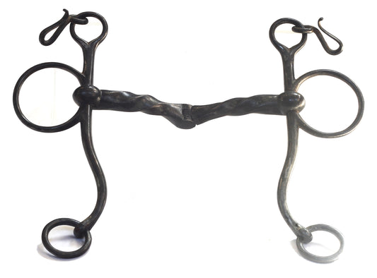 A Rule Jointed Pelham Horse Bit with Curved Cheeks