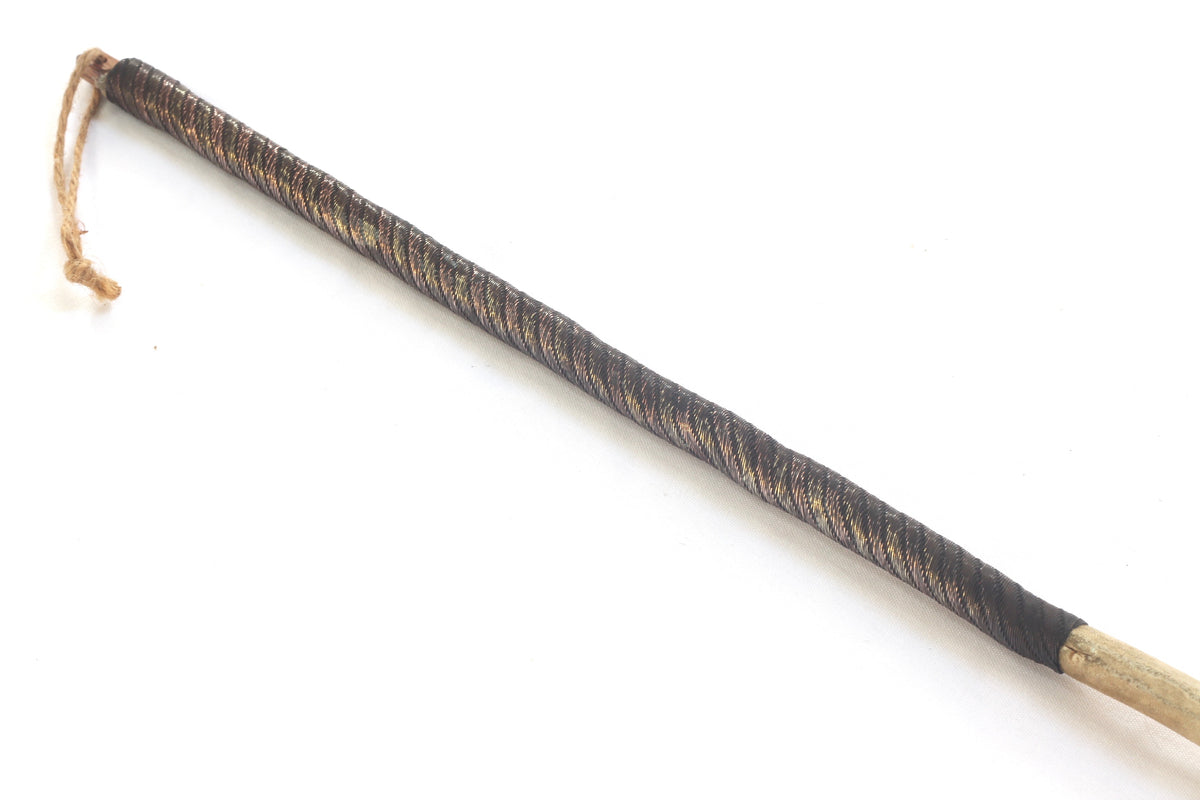 African Tribal Hide Whip or Sjambok or Litupa with Wire Decoration