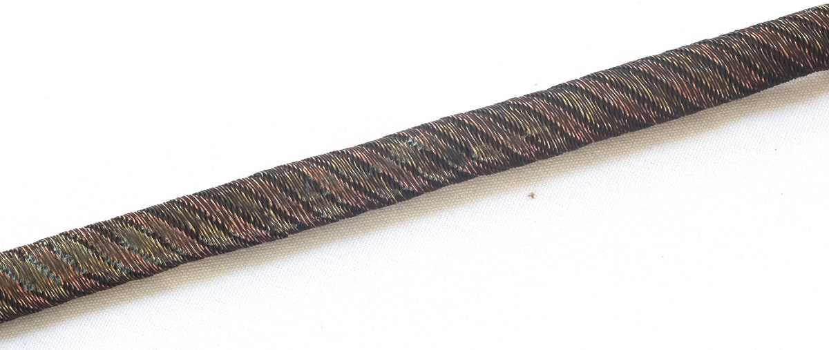 African Tribal Hide Whip or Sjambok or Litupa with Wire Decoration
