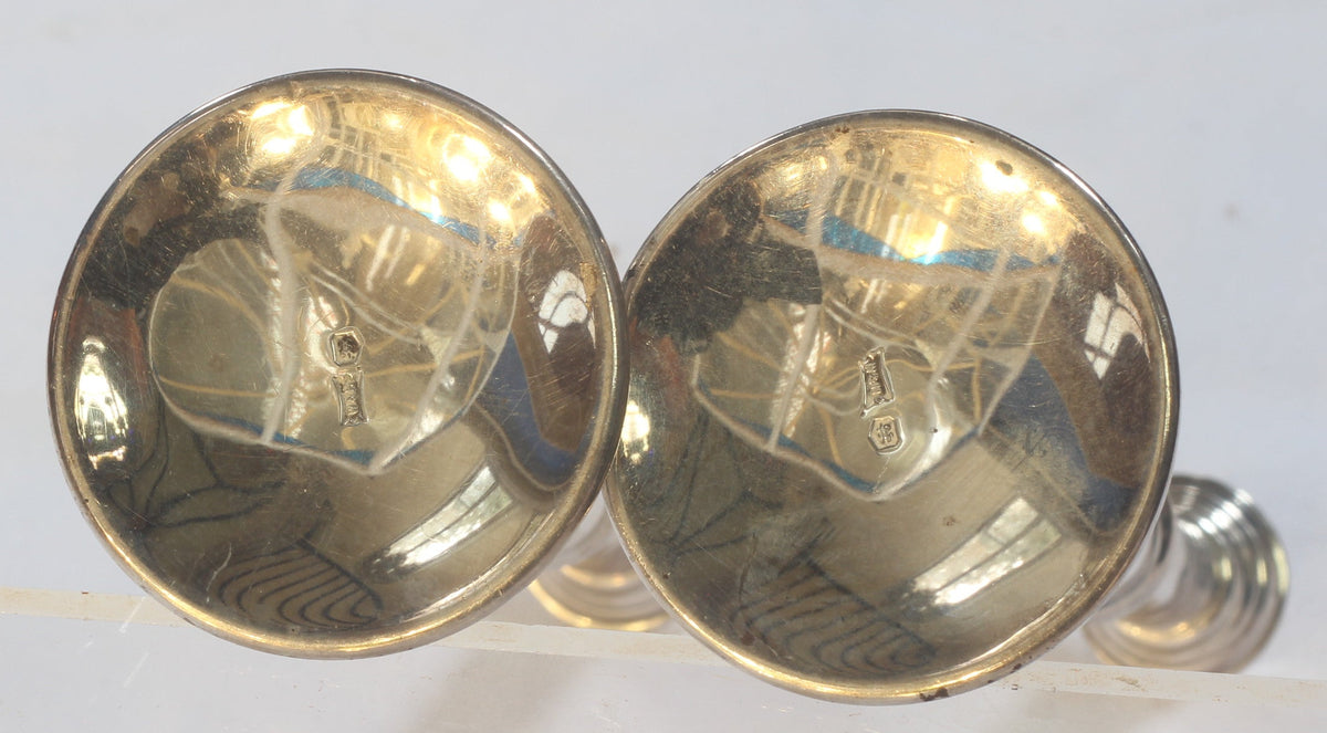1925 Silver Hunting Horn Salt & Pepper Shakers or Pepperettes by Walker & Hall