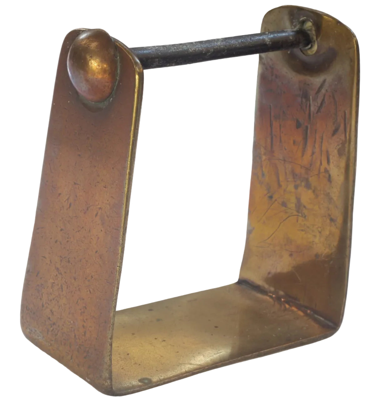 Antique Square Brass Mexican Charro Stirrup 