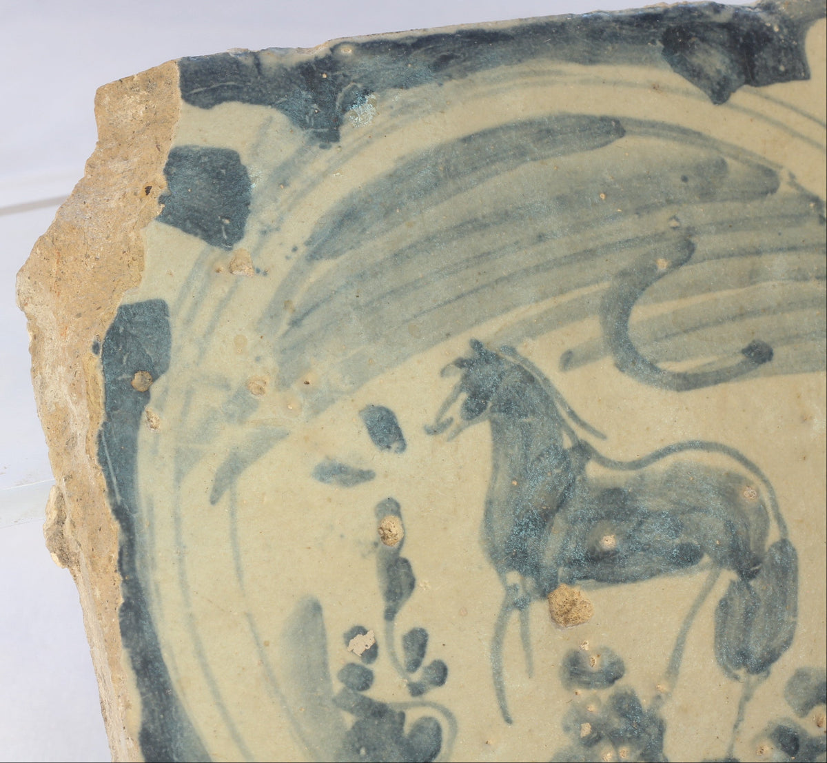 18th Century Spanish Tile with Horse from Triana