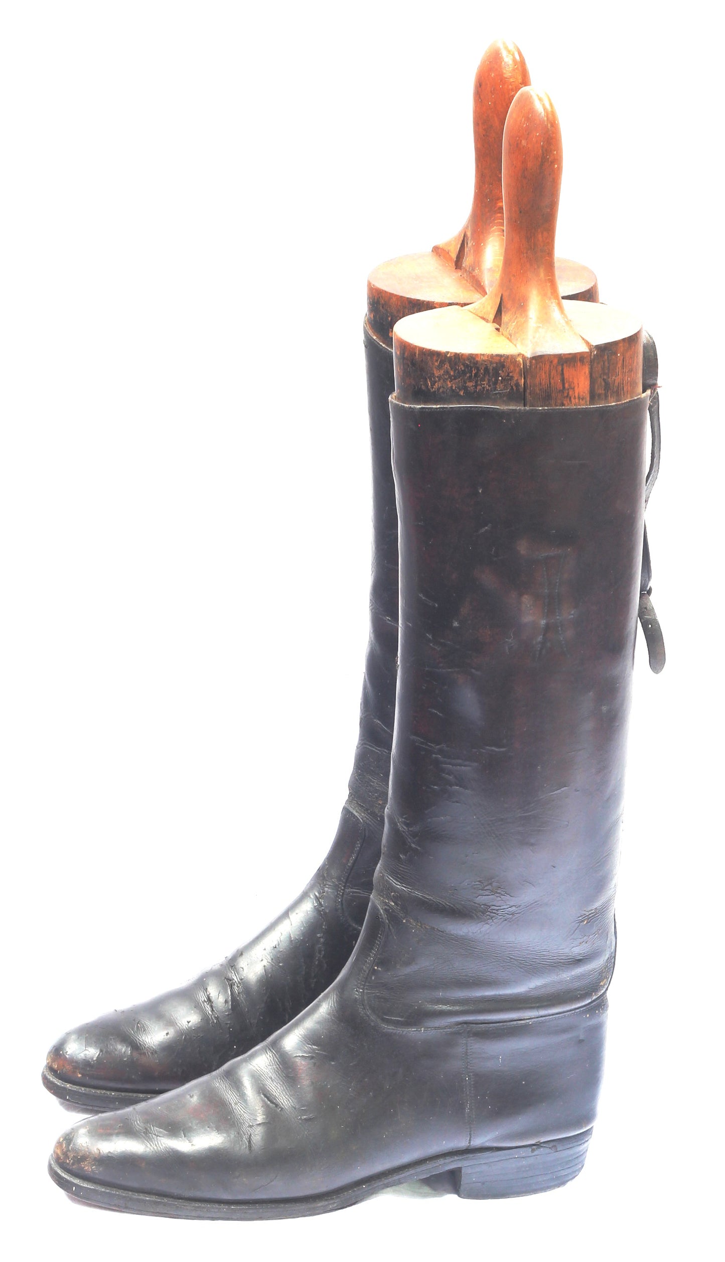 Small Vintage Ladies Leather Riding Boots and Trees