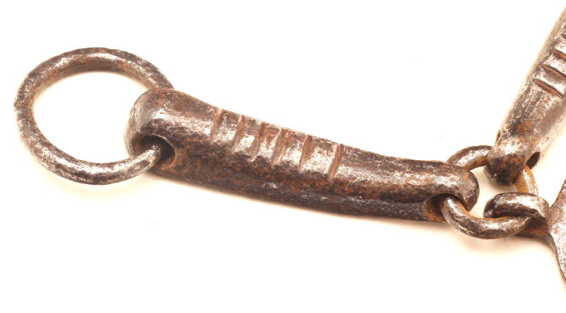 Early steel horse bit with players