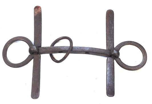 An Antique Hand Forged Steel Cheek Bit with Holes