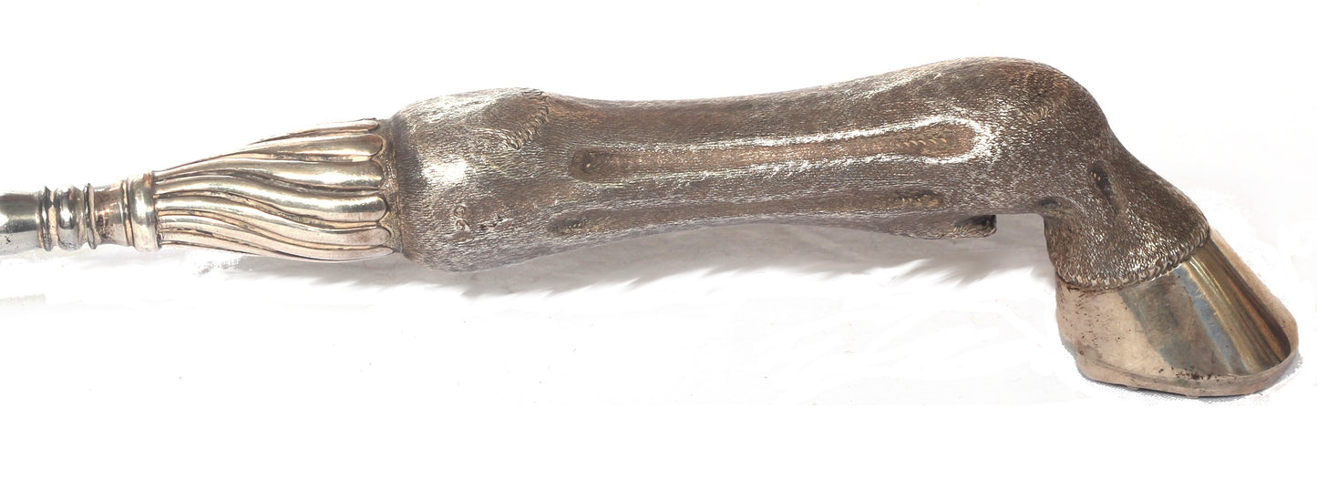 1899 Silver Hoof Handled Shoe Horn & Button Hook by Henry Charles Freeman