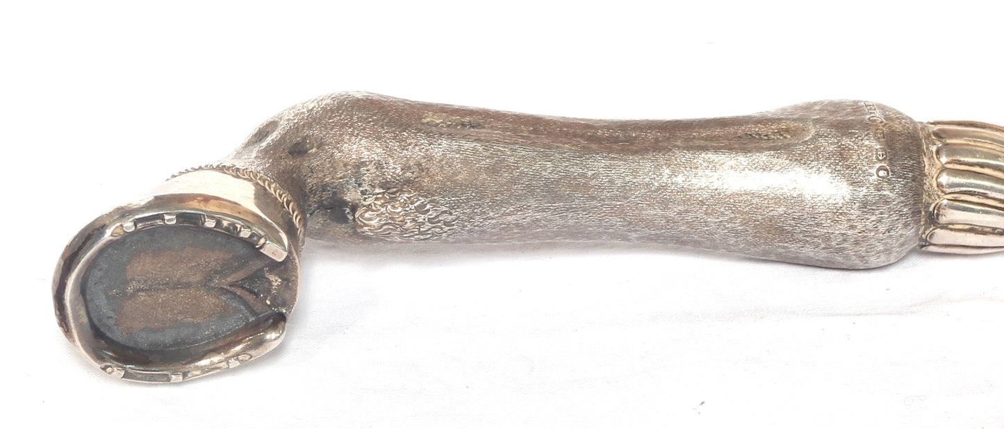 1899 Silver Hoof Handled Shoe Horn & Button Hook by Henry Charles Freeman