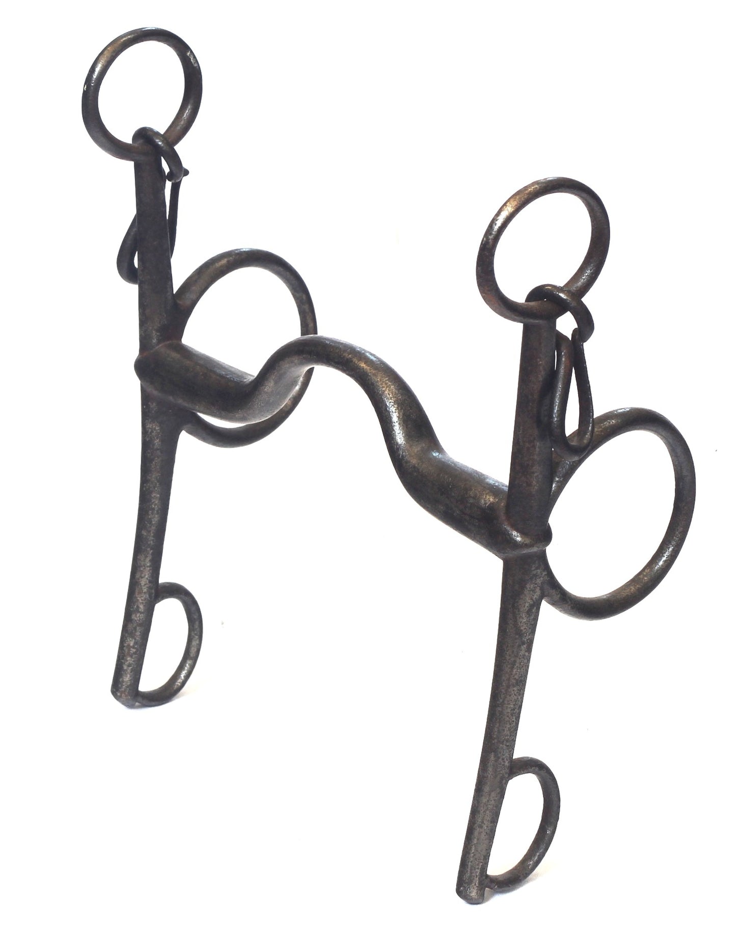 A 19th Century Steel Pelham Horse Bit with Curved Cheeks