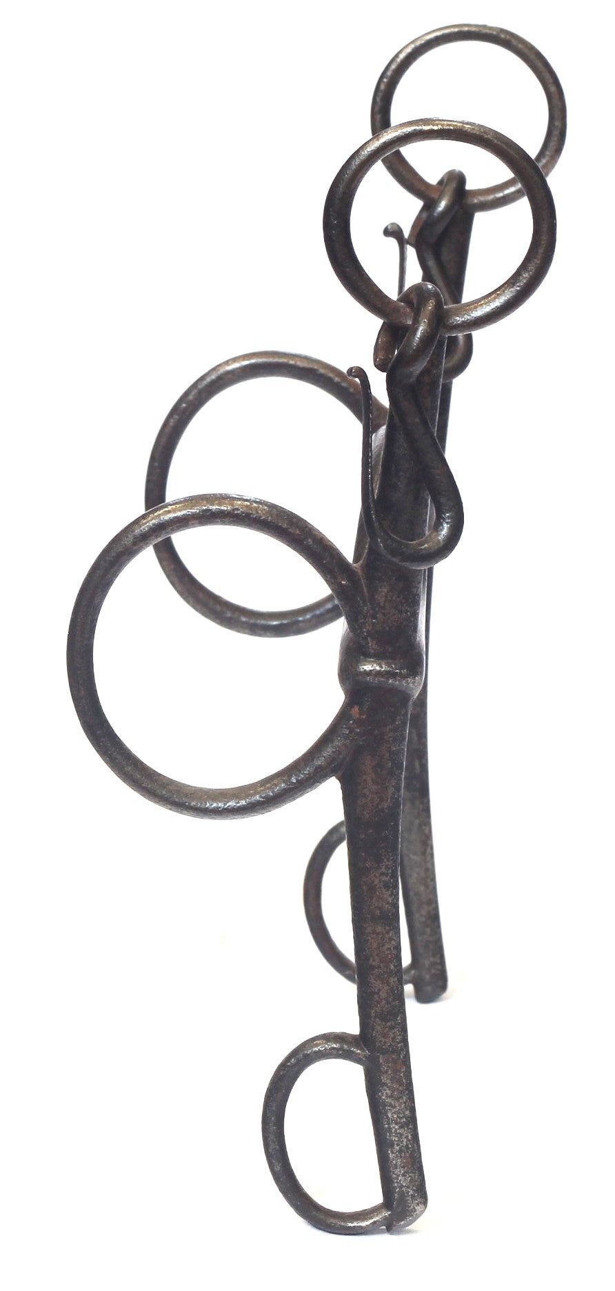 A 19th Century Steel Pelham Horse Bit with Curved Cheeks