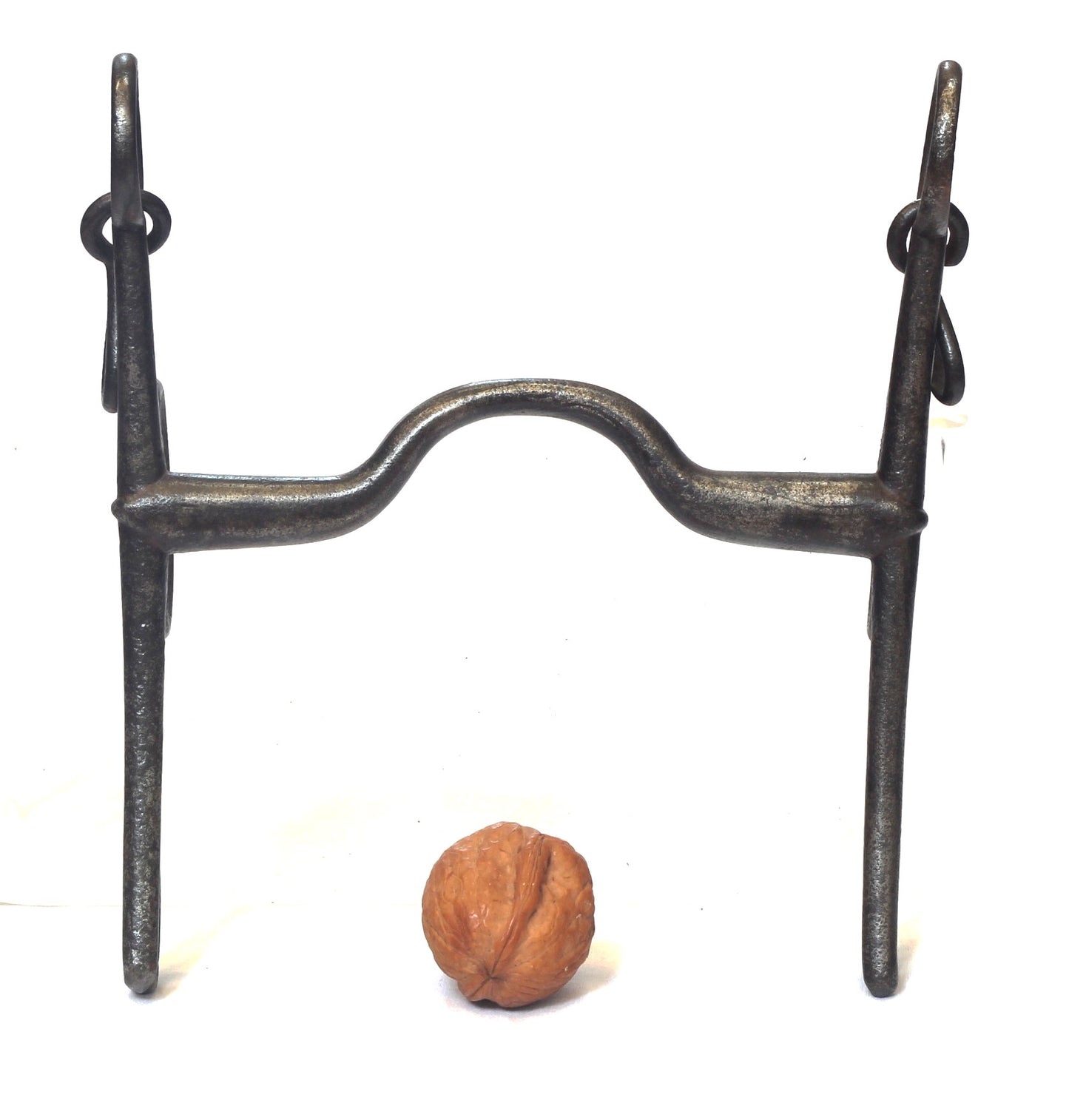 A 19th Century Steel Pelham Horse Bit with Curved Cheeks