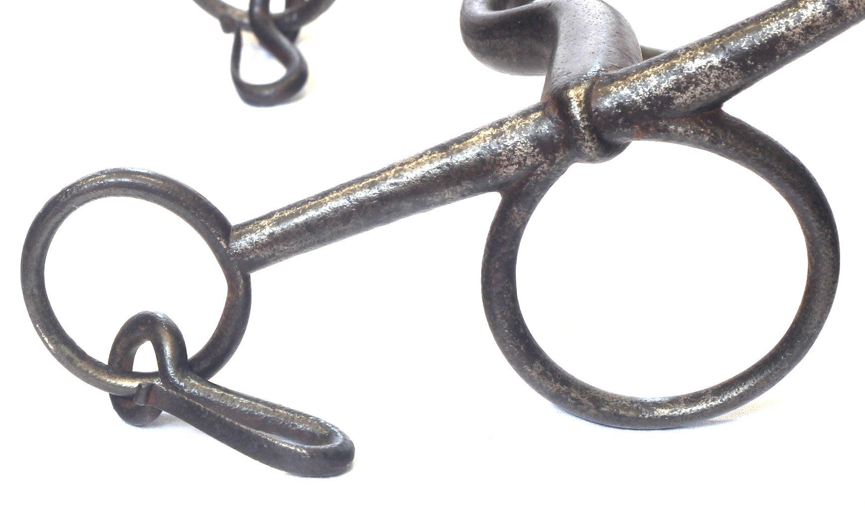 A 19th Century Steel Pelham Horse Bit with Curved Cheeks