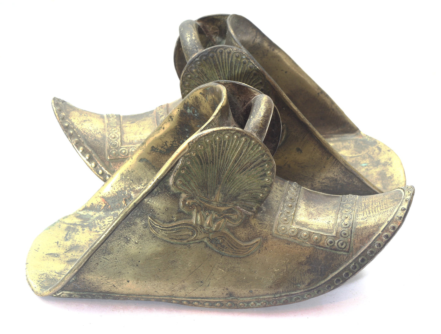 Antique brass conquistador stirrups