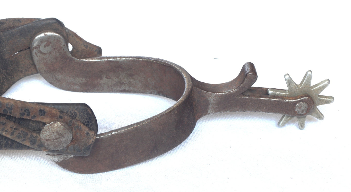 A Pair of Crockett Cowboy Spurs with Heart Buttons - Spur535