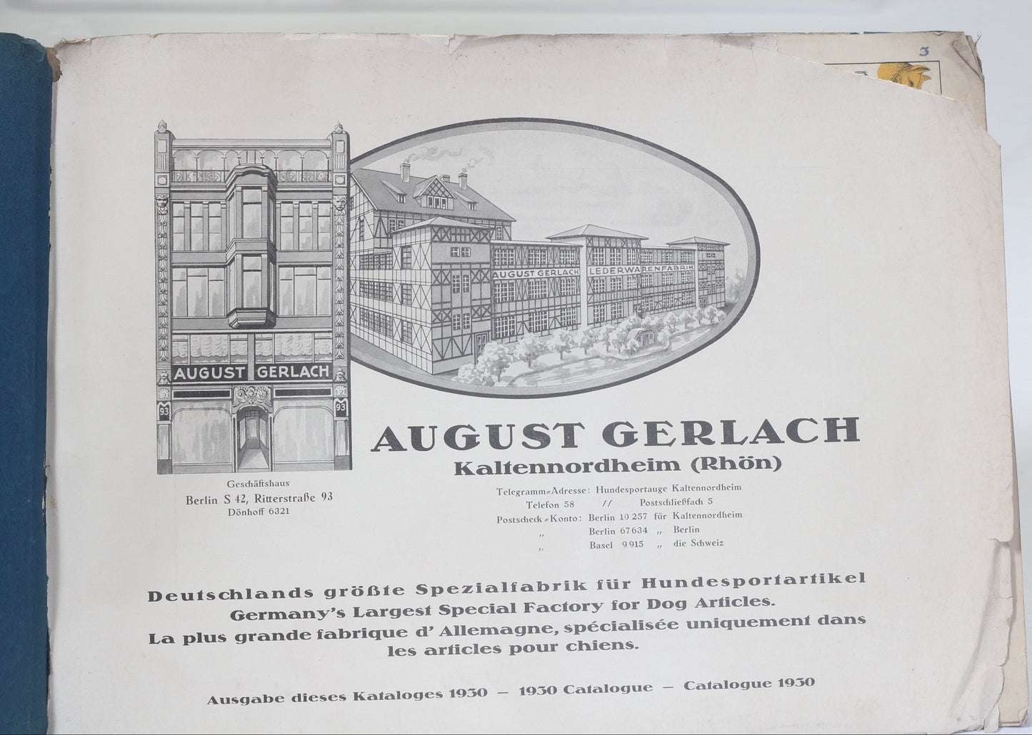 1930 August Gerlach Dog Collar & Clothing Catalogue