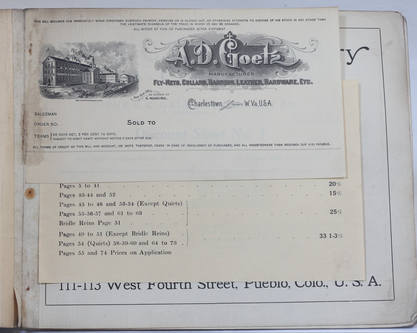 1920's S.C.Gallup Saddlery  Co. Catalog