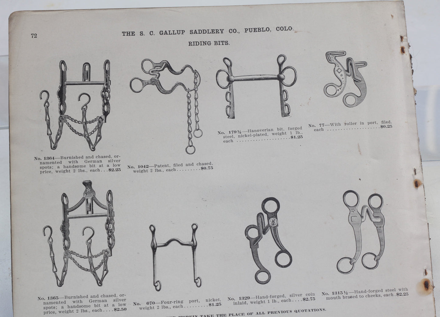 1920's S.C.Gallup Saddlery  Co. Catalog