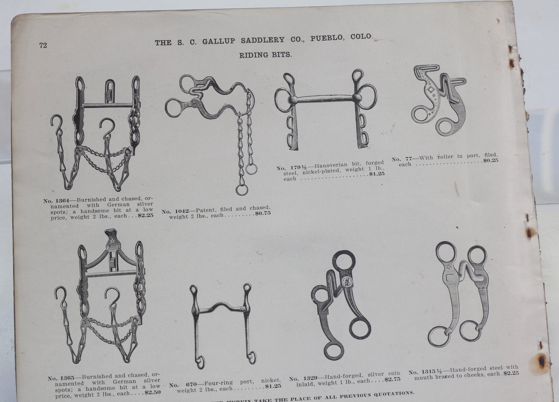 1920's S.C.Gallup Saddlery  Co. Catalog