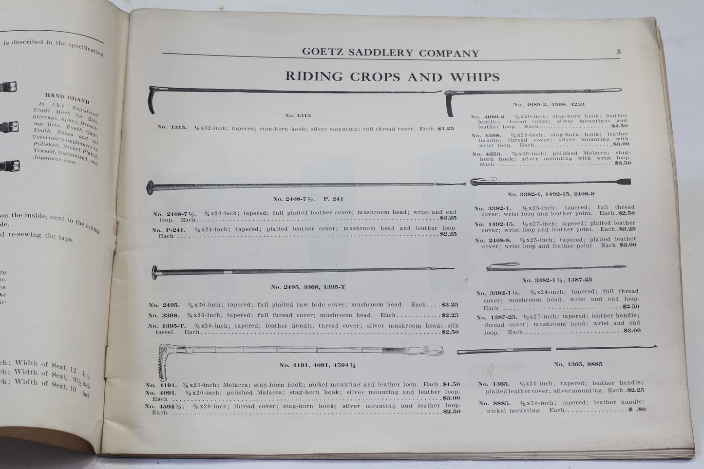 1920's Goetz Saddlery  Company Catalog