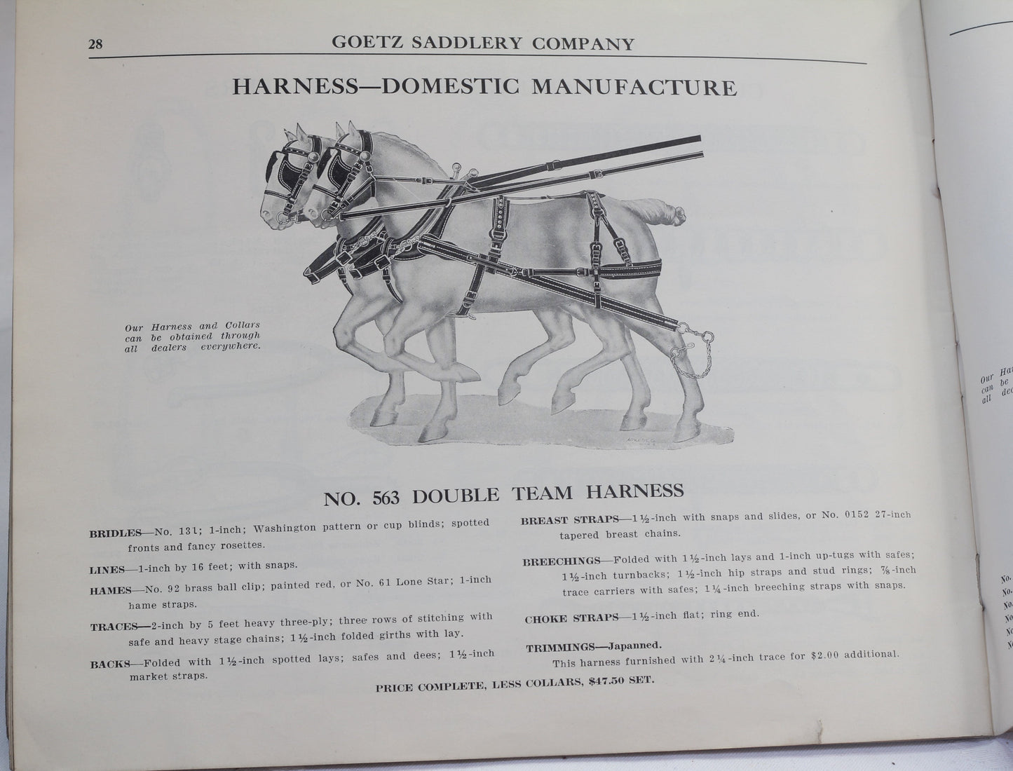 1920's Goetz Saddlery  Company Catalog