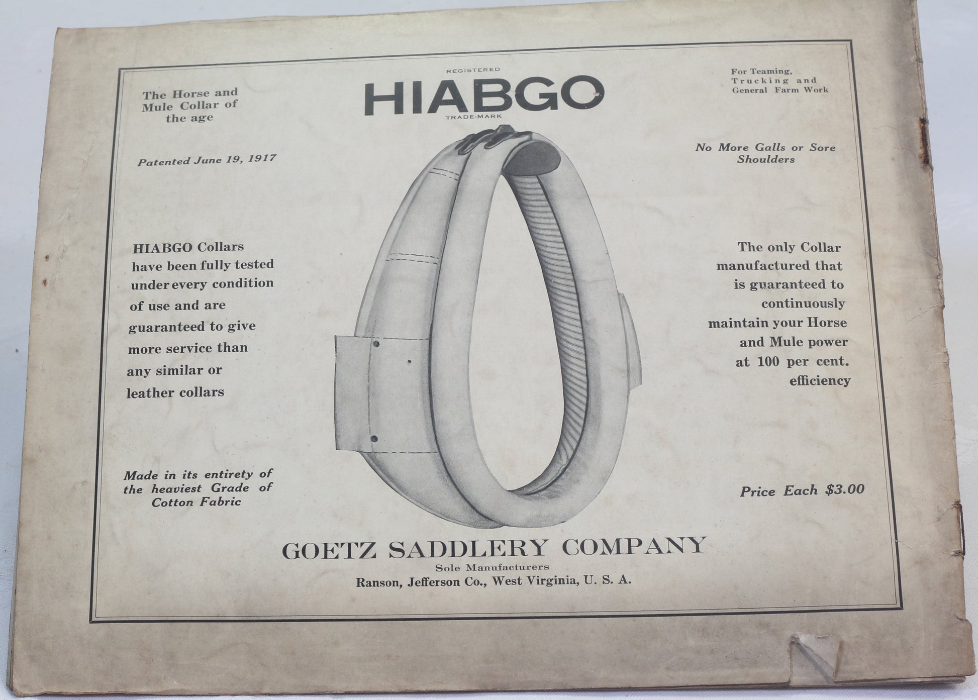 1920's Goetz Saddlery  Company Catalog