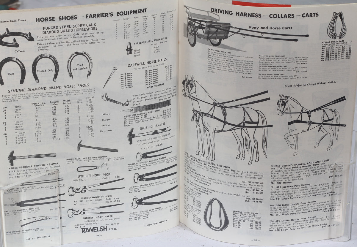 1963 R.J Welsh Saddlery and Western Wear Catalog