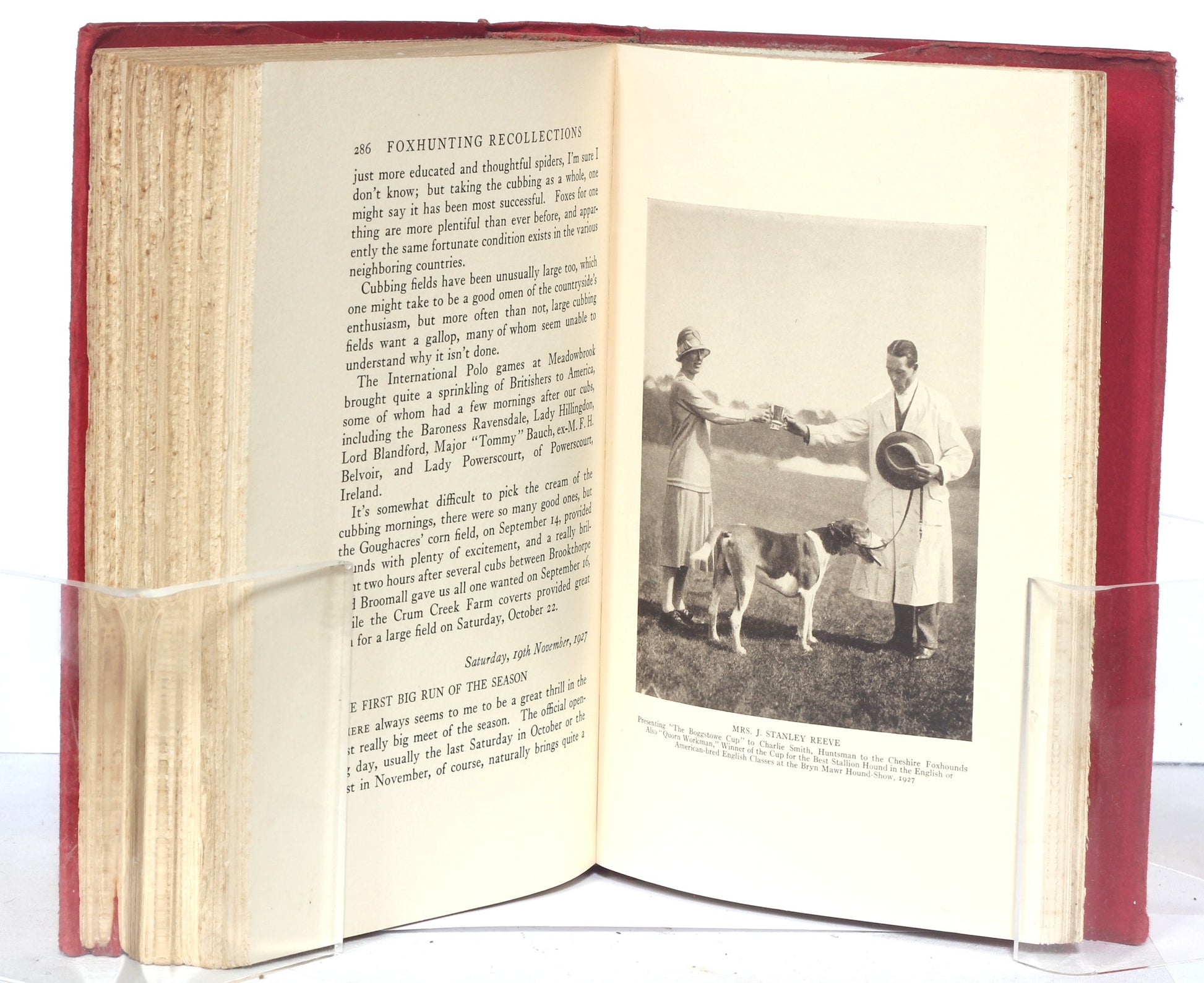Foxhunting Recollections, A journal of the Radnor Hounds and Other Packs by J. stanley Reeve, 1st Ed. 1928