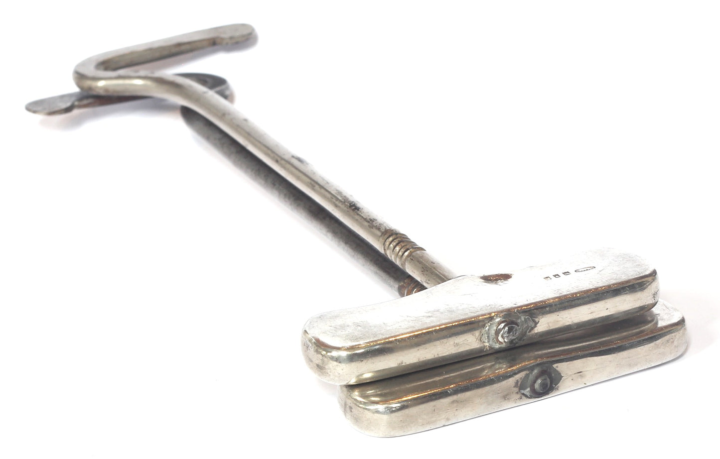 1893 Silver Handled Boot Pulls or Hooks