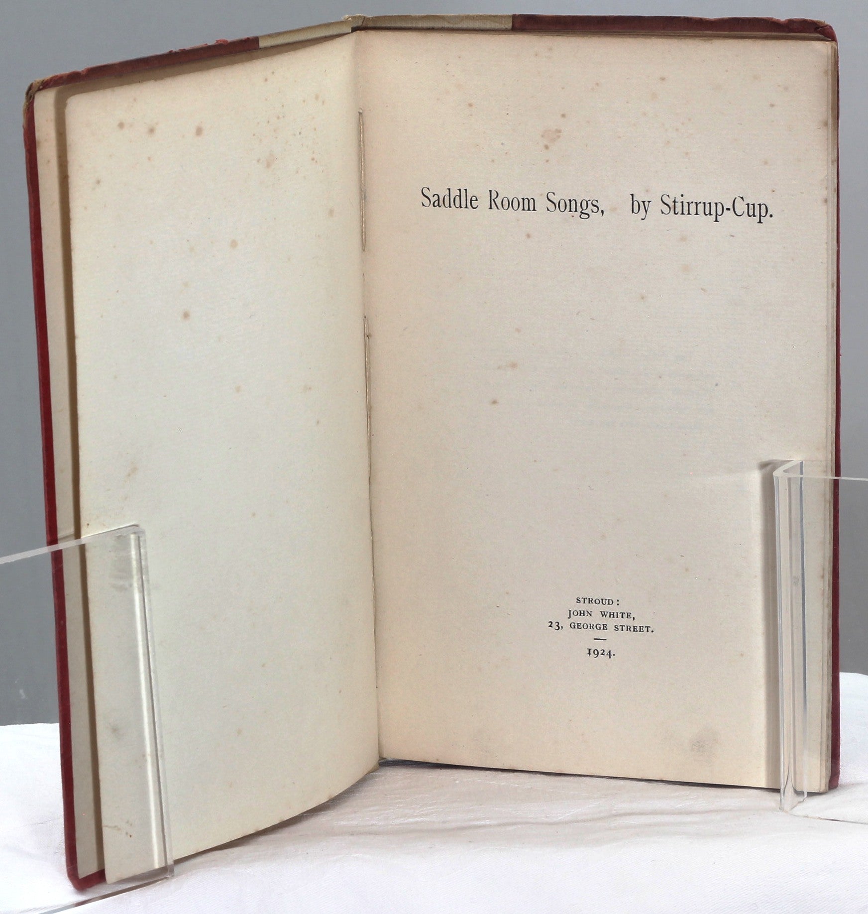 Saddle Room Songs by Stirrup Cup, 1924