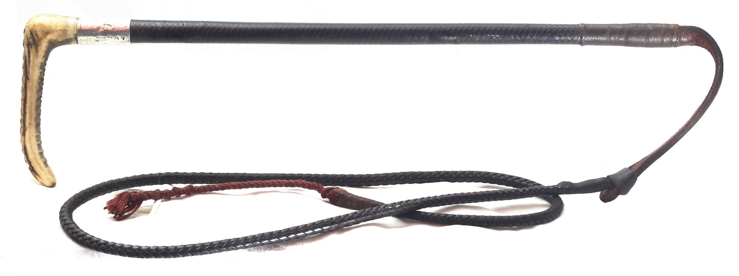 1933 Leather Ladies Hunting Whip with Thong