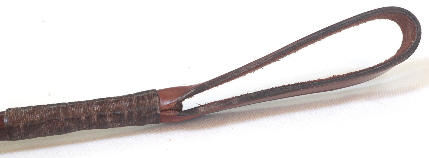 Antique Malacca Hunting Whip with Hound on Collar