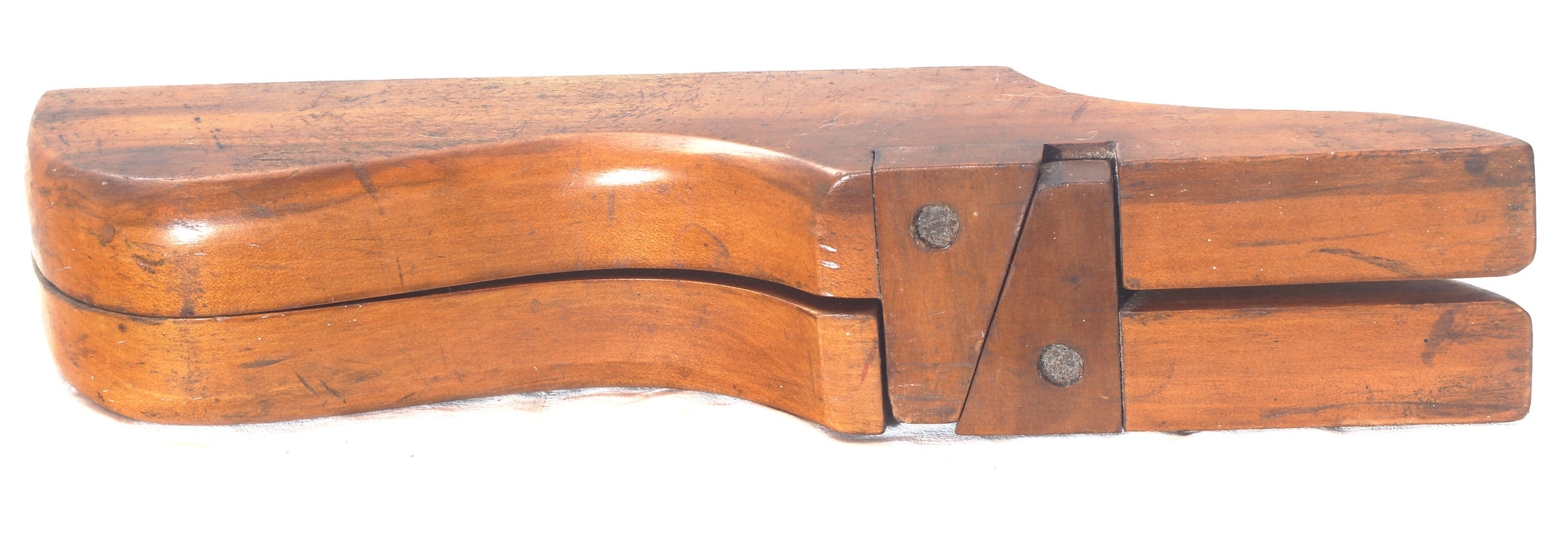 Vintage Mahogany Campaign Folding Boot Jack with Boot Pulls