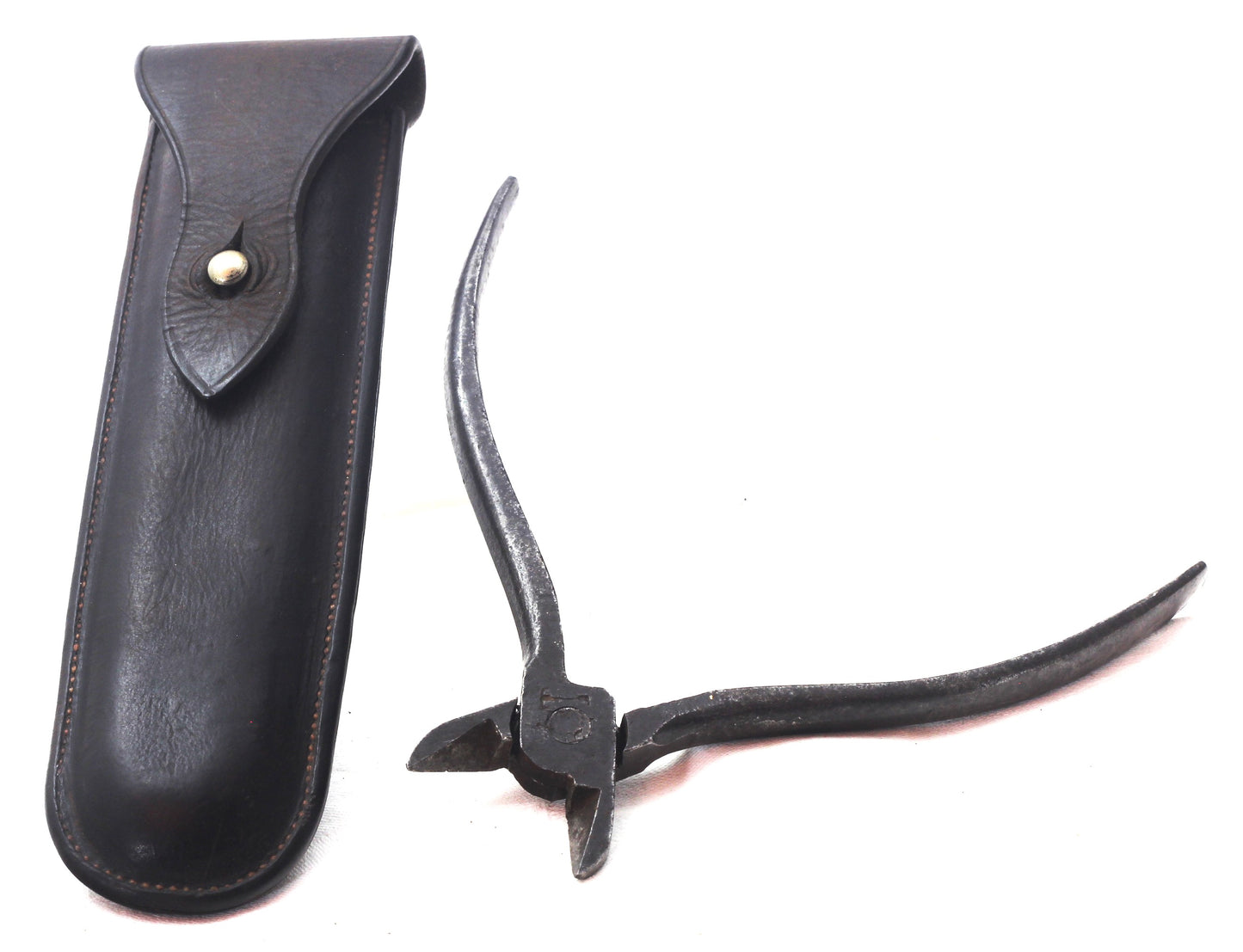 Vintage Wire Cutters in Leather Saddle Case