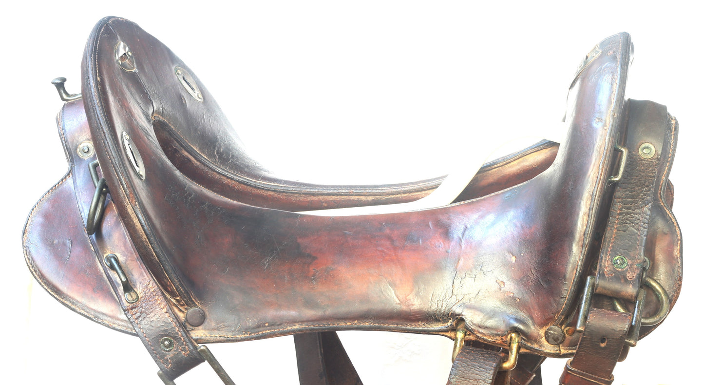 1918 McClellan Cavalry Saddle with Hooded Stirrups by Ladew