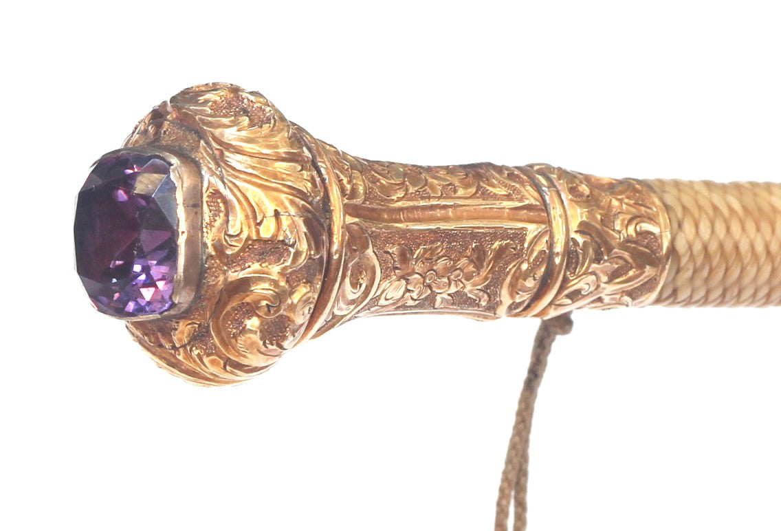 Victorian Sidesaddle Whip with Amethyst