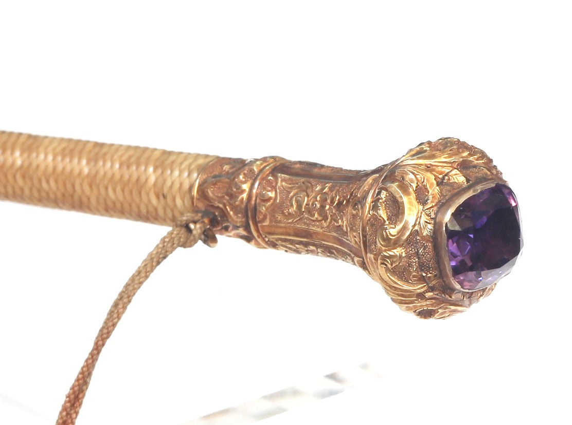 Victorian Sidesaddle Whip with Amethyst