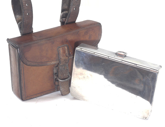 Vintage James Dixon Sandwich Tin in Leather Case