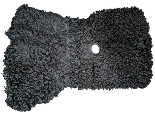 Black sheepskin cavalry flounce